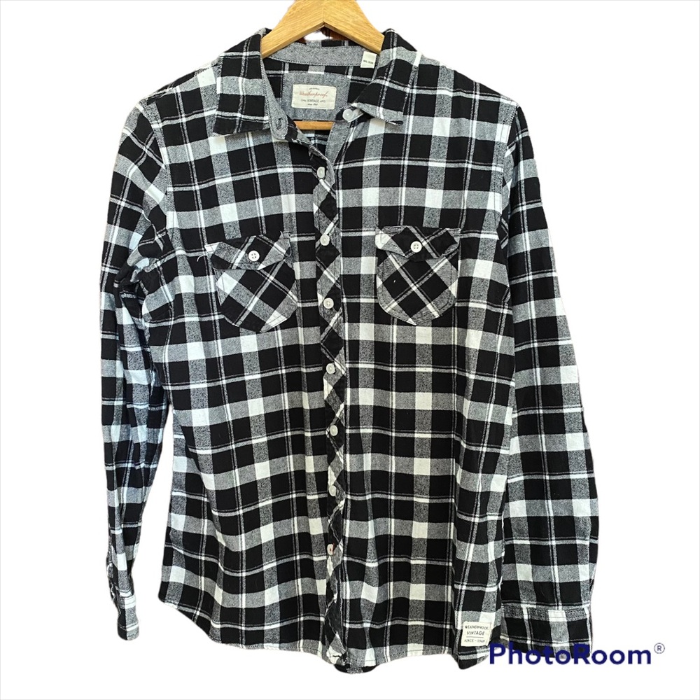 Weatherproof BLK/WHT Cotton Flannel, L. B121